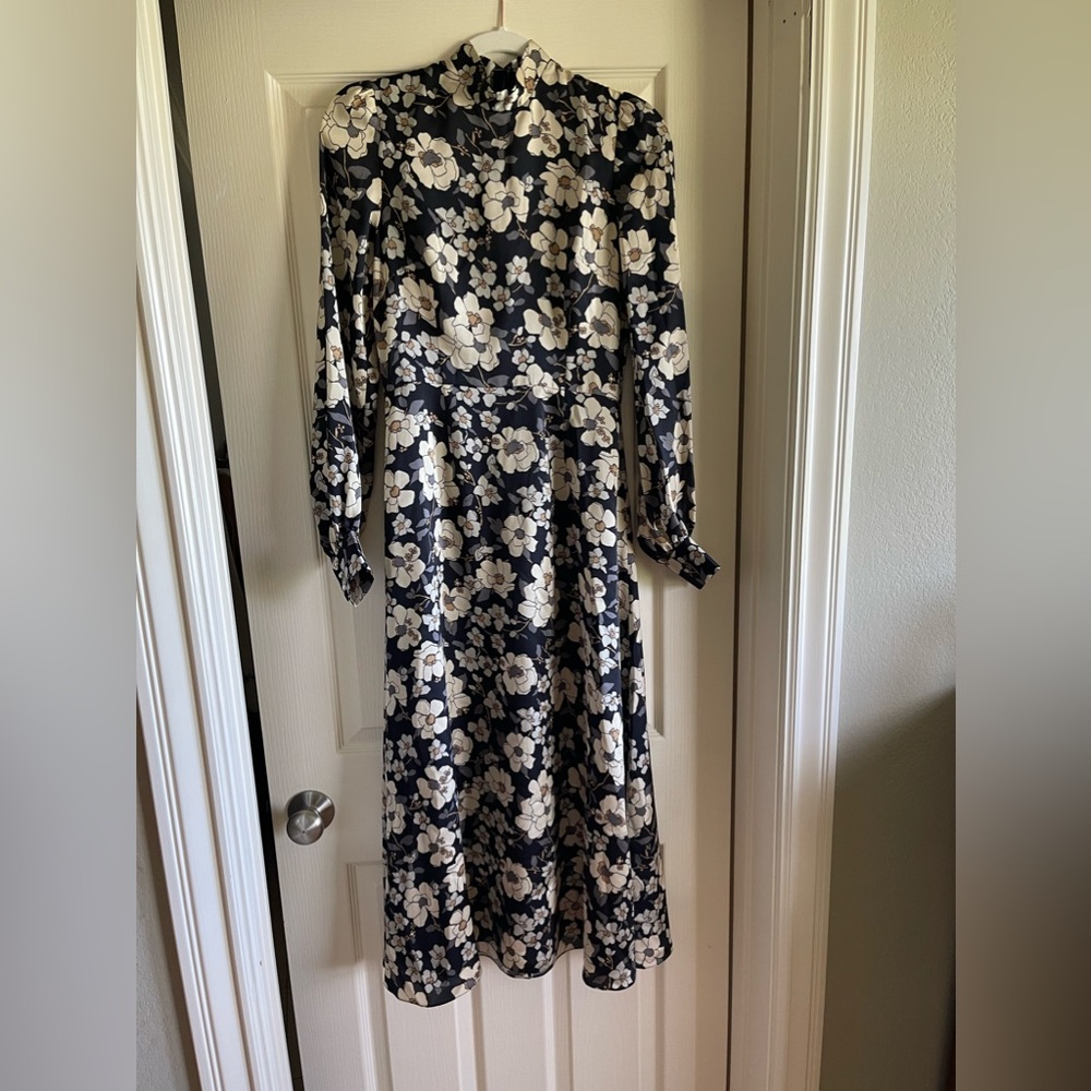 NWOT Jane Atelier black and beige floral midi dress Sz UK 8 / US 4